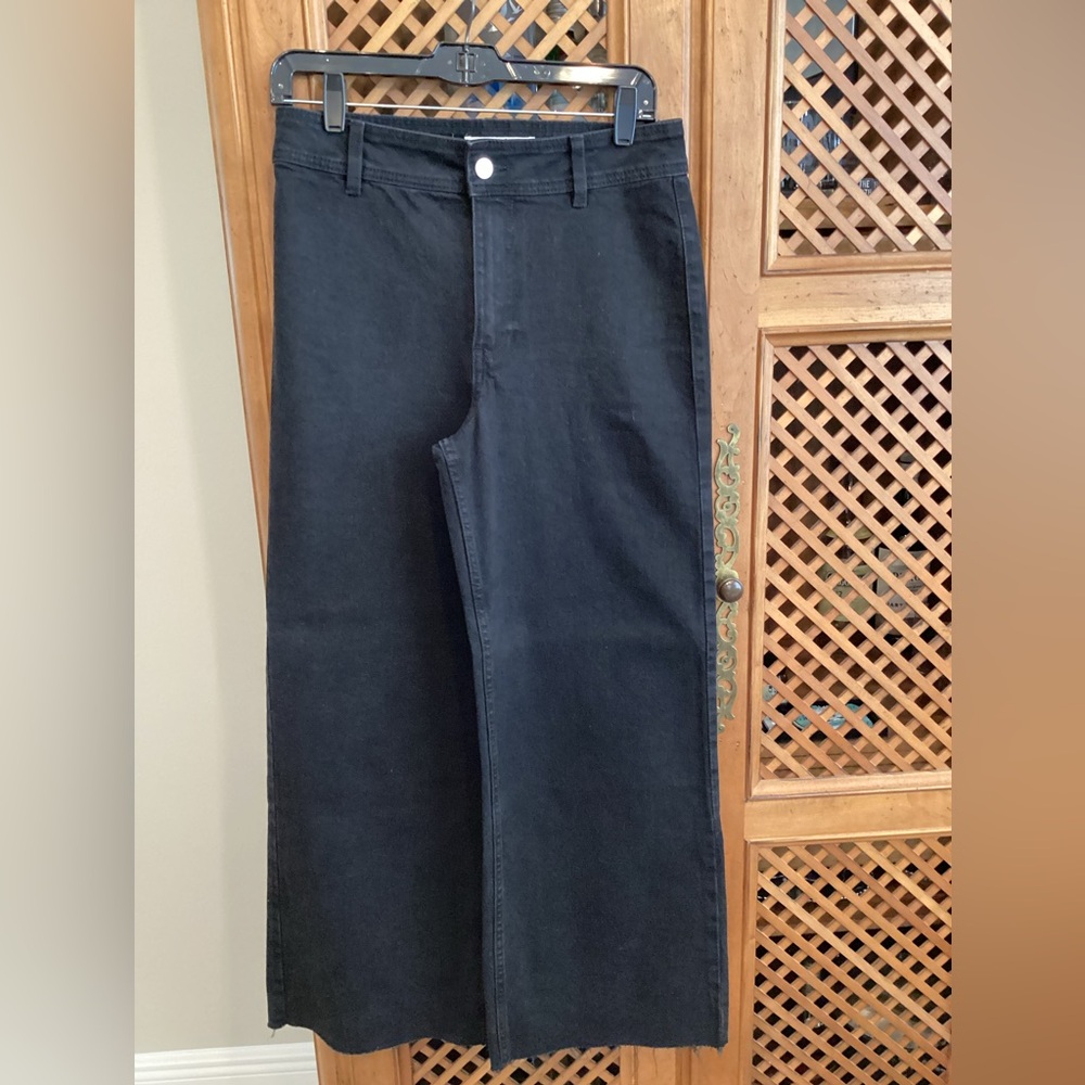 Mango Women's Black Wide-Leg Jeans